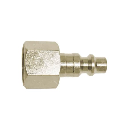 Interstate Pneumatics 1/4 Inch Industrial Steel Coupler Plug x 3/8 Inch Female NPT, PK 6 CPH460-D6